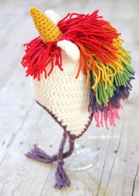 Repeat Crafter Me: Crochet Unicorn Hat FREE Pattern