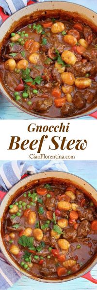 Homemade Beef Stew with Italian Potato Gnocchi in a smoky paprika gravy with subtle hints of clove | CiaoFlorentina.com @CiaoFlorentina