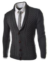 Mens hand knit shawl collar cardigan 56A