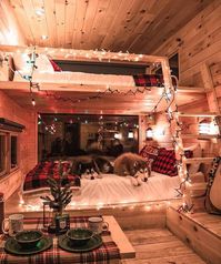 Cute little cabin Check out desigedecors.com to get more inspiration #interiordesign #cozyplace #rustic #homedecoration