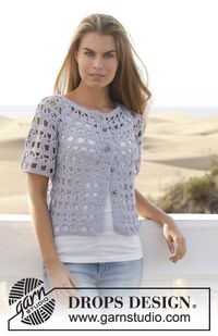 Crochet DROPS jacket in "Paris". Size: S - XXXL. ~ DROPS Design