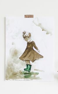 A little girl | Watercolor paintings for beginners, Watercolor art, Diy art painting
