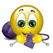 Knitting smiley