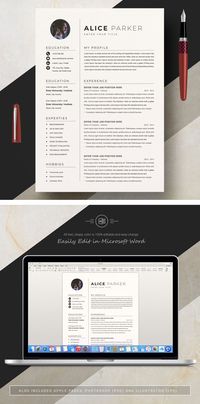 Resume Template Resume Cv Cv Template Curriculum Vitae Modern Resume Clean Resume Word Template Word Resume Microsoft Word Minimal Resume Professional Cv Professional Resume