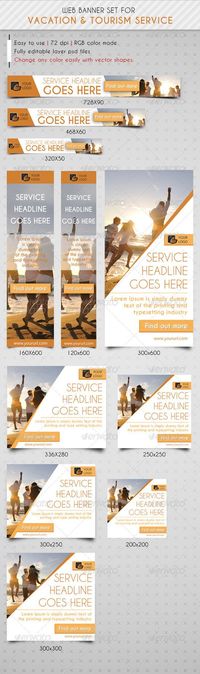 Travel & Vacation Web Banner Ads - Banners & Ads Web #advertising
