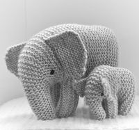 Free Knitting Pattern for Oliphaunt Elephant Toy - This elephant toy is knit in one piece from the rear legs forward to the trunk, shaped with short rows, and then sewn. Size depends on yarn weight and needles used. Designed by Cristina Bernardi Shiffman Pictured project by mariflori