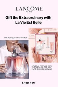 This Holiday, spread happiness with La Vie Est Belle, the iconic fragrance by Lancôme. Noble iris, vibrant patchouli & addictive vanilla captured to celebrate the beauty of life.
