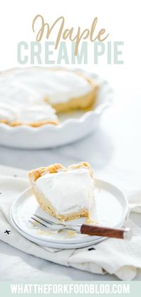 This Maple Cream Pie is unlike any pie you've had before. It's like Coconut Cream Pie or Chocolate Cream Pie but features a homemade Maple pudding made with pure maple syrup. It's a New England twist on a classic cream pie! This creamy, dreamy pie is simple to make and has to be made ahead of time so it's perfect for parties or holiday desserts. Bring this maple cream pie to Thanksgiving this year and delight your family's taste buds! Can be made with a regular or gluten free pie crust.