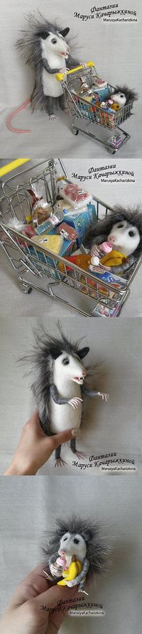 Wool and Needlefelted Items 160664: Ooak Felted Opossum, Felt Sculpture, Miniature, Art, Baby Possum, Shopping -> BUY IT NOW ONLY: $193 on eBay!