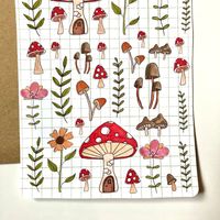 Get creative planning your days in your bullet journal or planner with this aesthetic cottagecore sticker sheet! My hand drawn illustrations are designed to bring a smile to your face and increase motivation for planning your months, weeks, and days. #cottagecorestickers #bujostickers #mushroomstickers #plantstickers #aestheticstickers