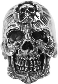 Jewelry 925 Sterling Silver Ring for Men Skull Head Vintage Punk Rings. #ring #jewelry #SterlingSilver