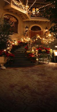 Christmas Holiday Night Staircase Backdrop - 200