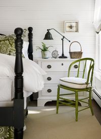 cottage style black + white plus green