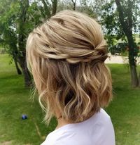 Classy Bob Half Updo with Chain Braids