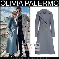 Olivia Palermo in long grey wool coat Smythe