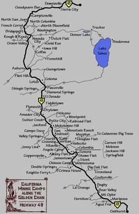 Mining Camp Map Highway 49
