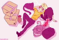 Taking a break while moving into their new apartment :)