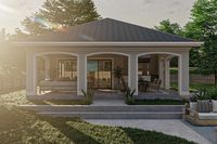 Plan 623068DJ: Pool House Pavilion With Large Covered Patio And A Fireplace Inside