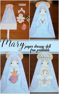 Paper Mary Dolls {free printable} | Catholic Sprouts