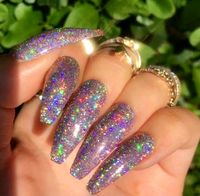 Galaxy Holo Nail Glitter - Holographic Nail Powder Holo Nail Art Laser Holographic Nail Powder #LongAcrylicNails