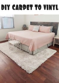 Are you ready to rip out that nasty carpet? I was too! We installed peel-n-stick vinyl plank flooring in place of the carpet and are in love with it. Pop on over and see how we installed our peel-n-stick vinyl tile over top concrete. #diy #peel-n-stick #flooring