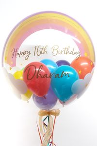 Beautiful personalised rainbow balloons! Personalised with your own message and delivered inflated, weighted and boxed to surprise and delight the lucky recipient! Please order online... Balloons delivered throughout the UK! #balloonsbycelebrations #balloonsdelivereduk #balloondeliveryuk #rainbowballoons
