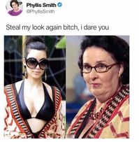 Phyllis with the heat : DunderMifflin