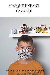 Des masques lavables pour enfants! Parfaitement ajustés, elastiques réglables avec des tissus originaux! #masqueenfant