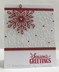 Snowflake Christmas card.-could use thanks sentiment instead of season's greeting to use as a after Christmas thanks card.
