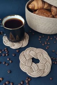 Make your breakfast more cozy. Coasters can be used for mugs with hot drinks or flower pots. The decor product will protect you from damage to the surfaces, thereby extending their service life.