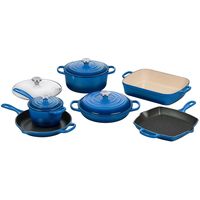 The 10-piece enameled cast iron cookware set features our best selling pots and pans, including our iconic Dutch Oven and highly-rated Signature Skillet and Braiser – plus a bonus Glass Lid that fits both pans| kitchen organized,home essentials,wedding gift ideas ,wedding gifts,bridal shower gifts,bridal gifts ,gift ideas,wedding registry,sustainable wedding,wedding planning, sustainability, slow living, zero waste wedding, recycle