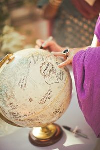 Non traditional Guest Book, Globe "please sign this globe for our adventure starts with Thanking all of u!"