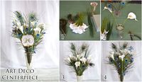 DIY Art Deco wedding centerpiece || Combine calla lilies and feathers in a tall vase to create a perfect art deco inspired centerpiece for your summer wedding!