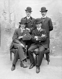 Quartet of handsome, well dressed gentlemen #vintagephoto