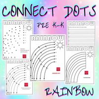 Rainbow Worksheets Connect the Dots - Etsy