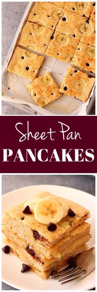 Sheet Pan Pancakes Recipe - the fastest way to make pancakes! www.crunchycreamysweet.com