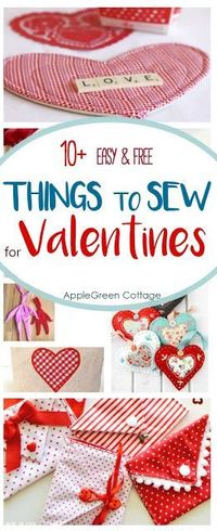 Here's a collection of 10+ adorable and easy Valentines sewing projects with links to free patterns and beginner sewing tutorials you just won't be able to resist. Sew up a few quick and easy Valentines gifts for your loved ones! #valentinesday #valentine #valentinesdaygift #valentinstag #sewing #valentinesgift #diyproject