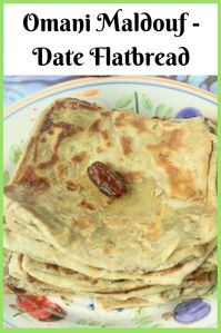 Omani Maldouf - Date Flatbread is filled with buttery and flaky layers. A perfect accompaniment to any meal. #middleeasternfood #omanicuisine #flatbread