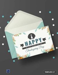 Instantly Download Free Thanksgiving Day Greeting Card Template, Sample & Example in Adobe Photoshop (PSD) Format. Available in 5x7 inches + Bleed. Quickly Customize. Easily Editable & Printable.