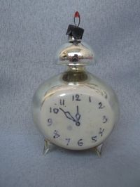 Alarm Clock Xmas Soviet Russian Christmas Ornament Glass Vintage Christmas Ornaments Soviet Vintage 1950s