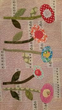 Applique Block 2 in my Green Tea and Sweet Bean project - just love Jen Kingwell design.