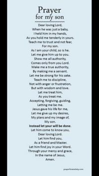 Prayer for my sons...