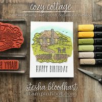 Cozy Cottage Hostess Stamp Set from the 2018 Occasions Catalog by Stampin' Up! Birthday Card Created by Stesha Bloodhart, Stampin' Hoot! #steshabloodhart #stampinhoot