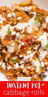 These Instant Pot Cabbage Rolls are my lazy unstuffed version where cabbage rolls aren't rolled at all but made into a casserole instead! It's a quick and easy one-pot meal done in a fraction of the time as the traditional recipe. Enjoy the ultimate comfort food from my Ukrainian grandma but with a modern twist and make it in an electric pressure cooker. A time and money saver that will satisfy even the hungriest teenagers!