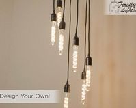 Waterfall 7 Pendant Hanging Edison Bulb Spiral Chandelier Lighting Fixture