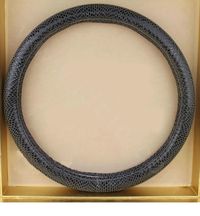 $65.32 Luxury Genuine Leather Real Snake Skin Car Steering Wheel Covers 15 inch 38CM - Gray