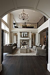 dark wood floors open plan