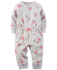 Carter's Baby Girls' Floral-Print Jumpsuit