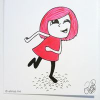 Pink Mira(cle)Doodles drawn with ink on paper by elinap - © Elina Puohiniemi