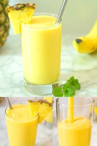 Do you have a smoothie that you can drink every day and not get tired of it? This Tropical Smoothie is so refreshing and tasty that I am making it almost daily. FOLLOW Cooktoria for more deliciousness! #smoothie #pineapple #mango #tropical #summer #drink #recipeoftheday